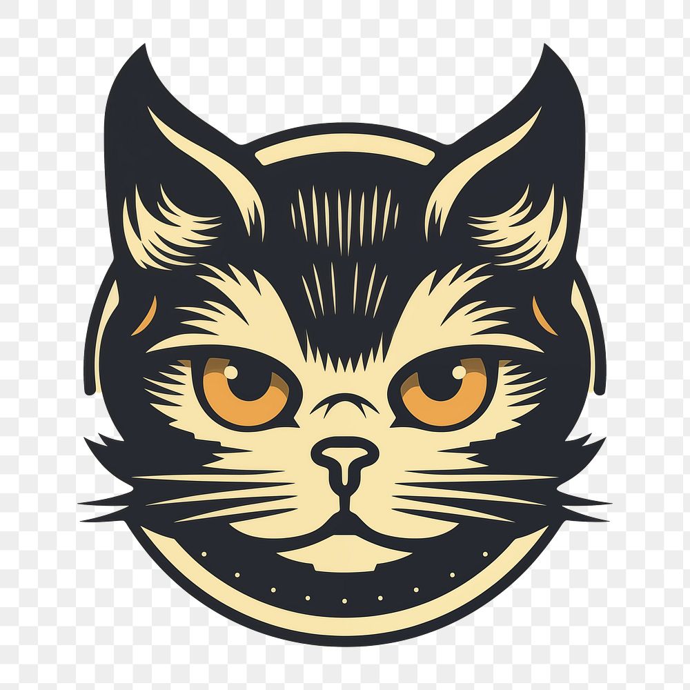 PNG Cat logo animal mammal. AI generated Image by rawpixel.