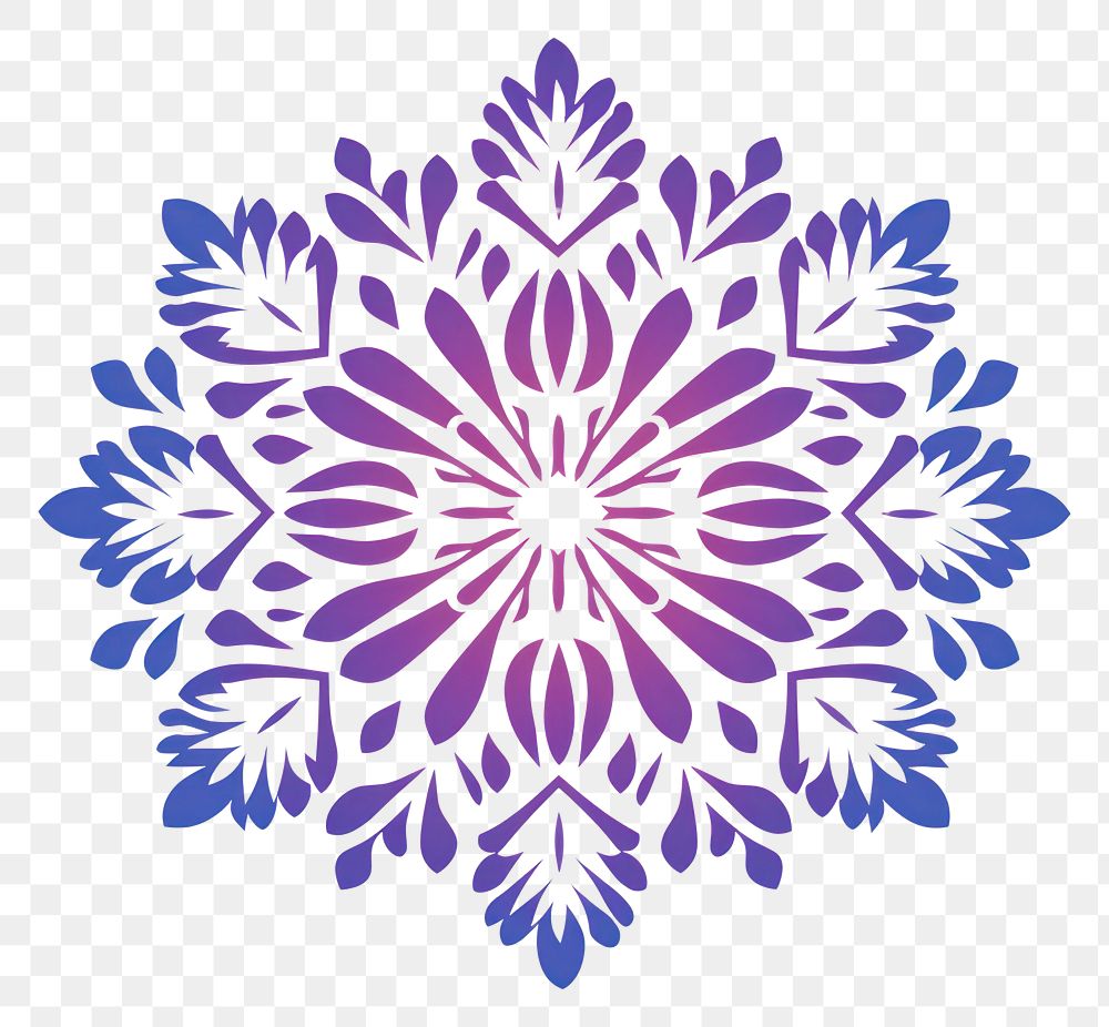 PNG Snowflake pattern flower purple. AI generated Image by rawpixel.