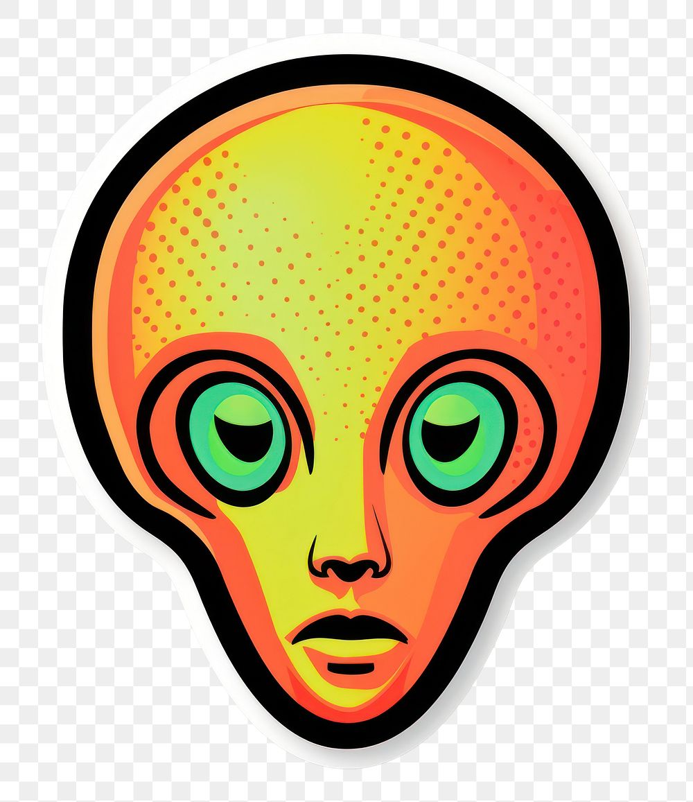 PNG  Alien pop art stiker portrait representation photography. AI generated Image by rawpixel.