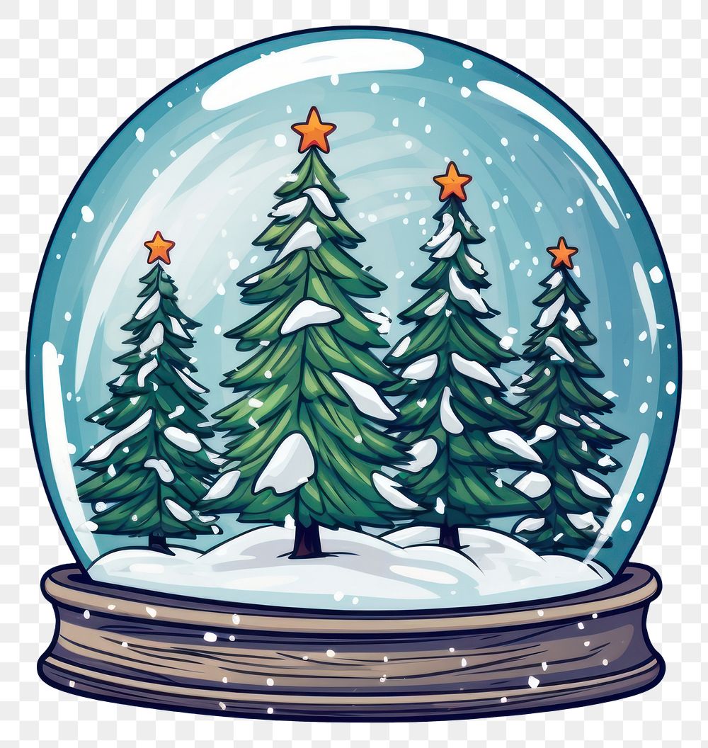 PNG Snowglobe chirstmas christmas cartoon plant. AI generated Image by rawpixel.