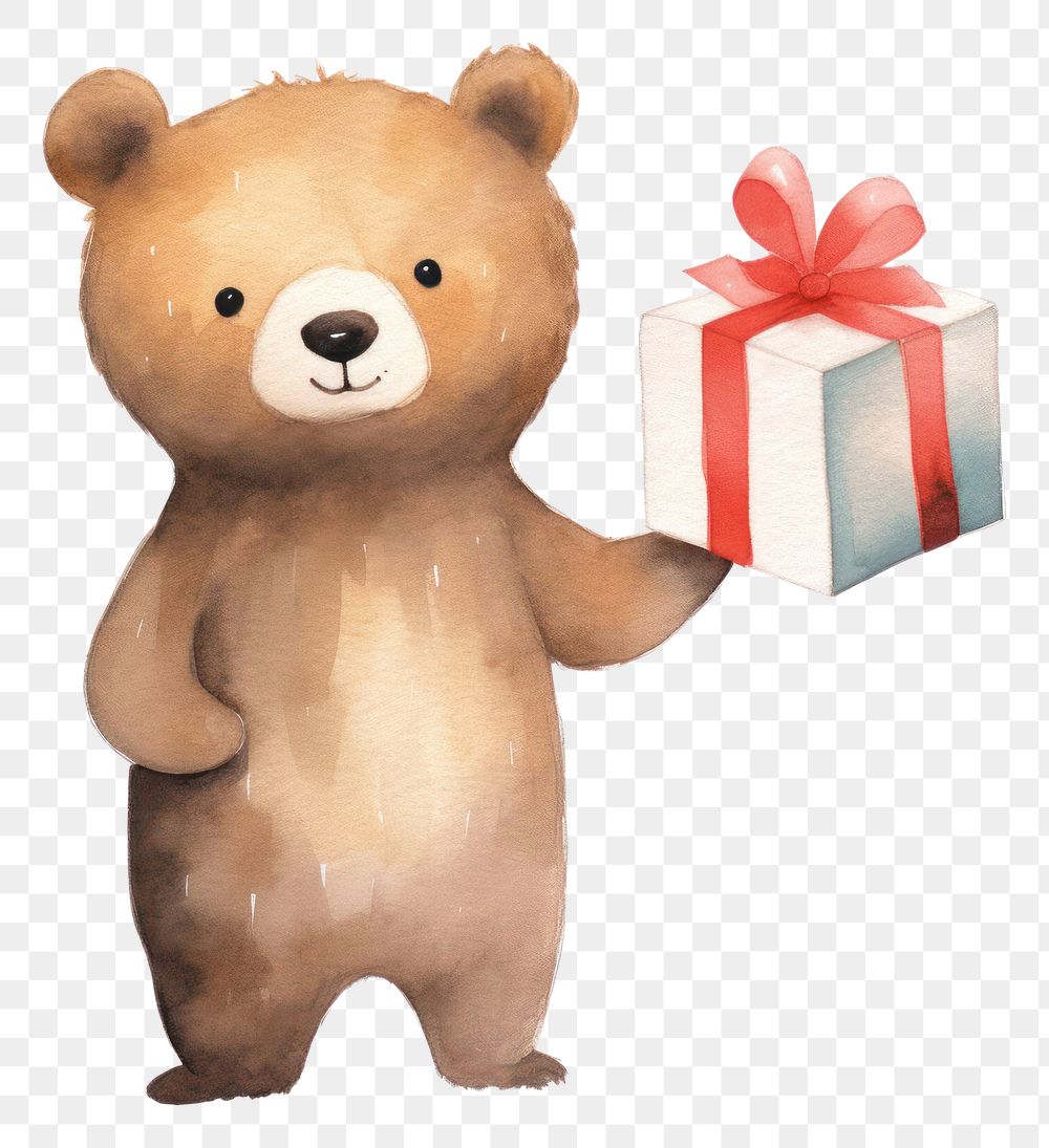 PNG Bear mammal gift toy. AI generated Image by rawpixel.