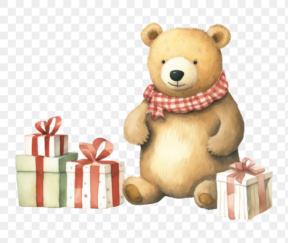 PNG Gift cute bear toy. AI generated Image by rawpixel.