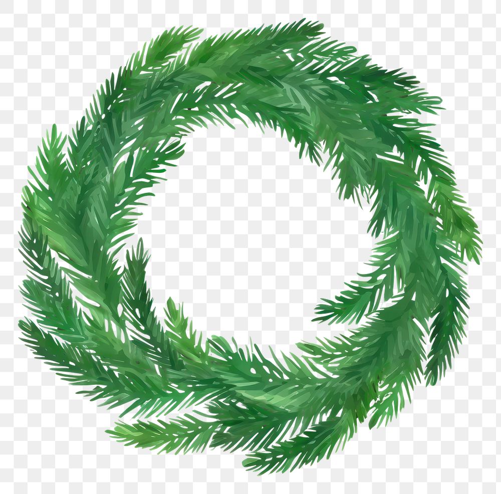 PNG Christmas Pine Wreath wreath christmas plant. AI generated Image by rawpixel.