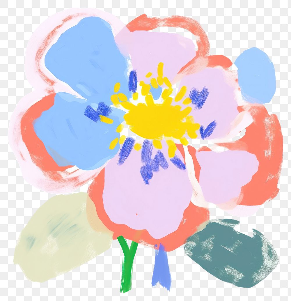 PNG A flower art abstract painting. AI generated Image by rawpixel.
