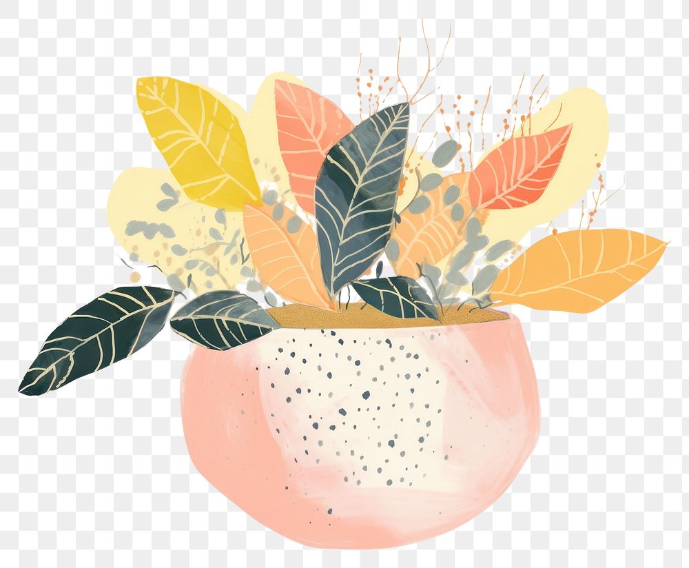 PNG Plant in ceramic pot plant art pattern. AI generated Image by rawpixel.