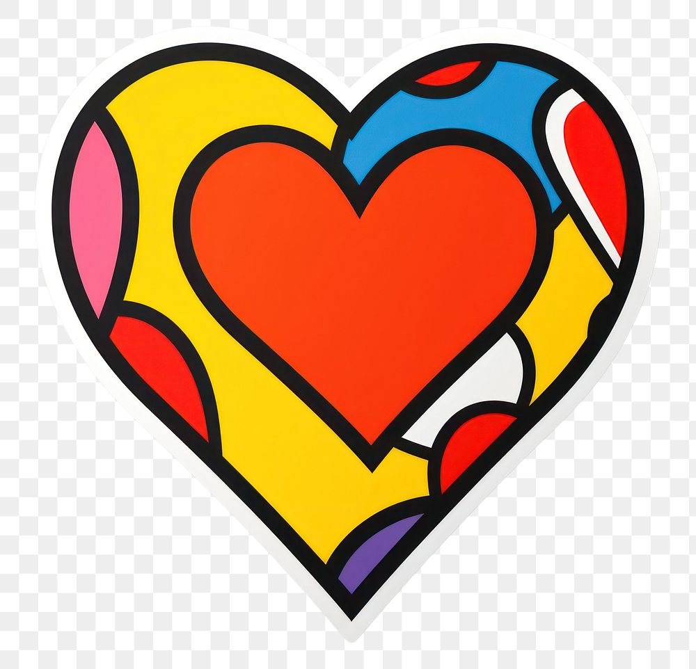PNG  Heart shape sticker creativity romance. 