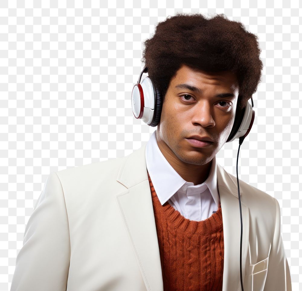 PNG Music Artist headphones portrait headset. AI generated Image by rawpixel.