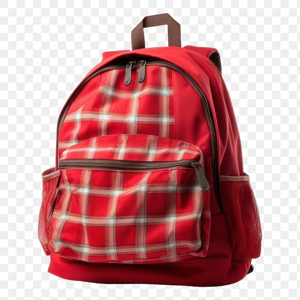 PNG  Red School Backpack backpack bag red. AI generated Image by rawpixel.