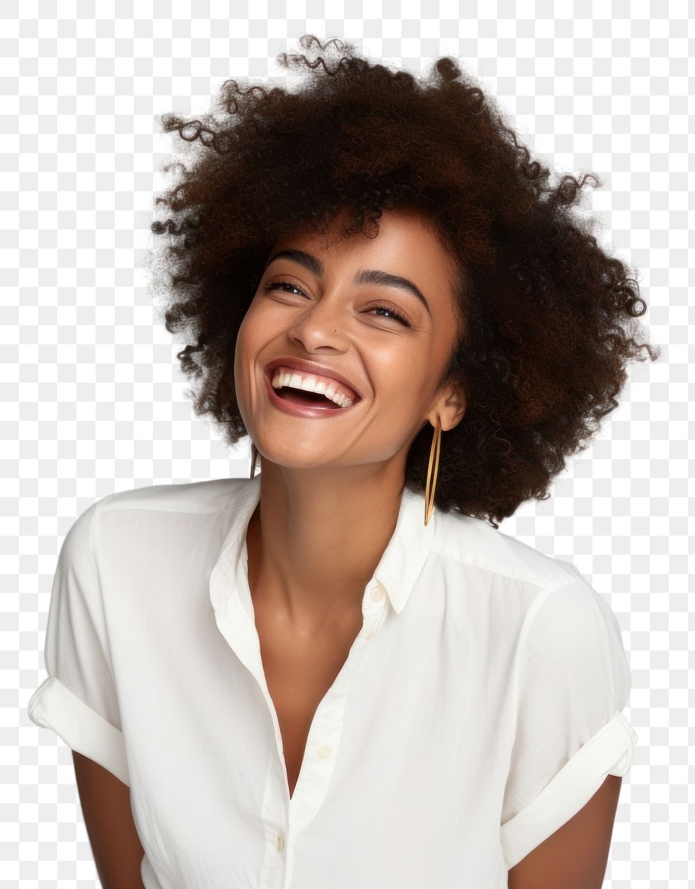 PNG African american women laughing portrait adult. AI generated Image by rawpixel.