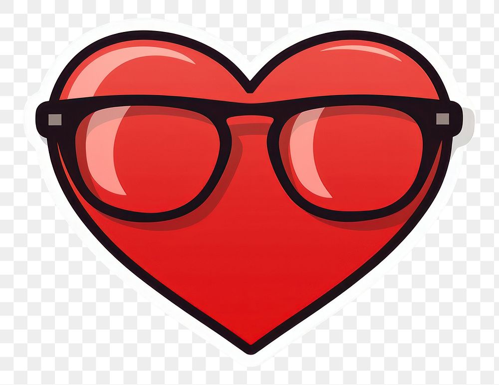 PNG  Red heart shape glasses white background sunglasses. AI generated Image by rawpixel.