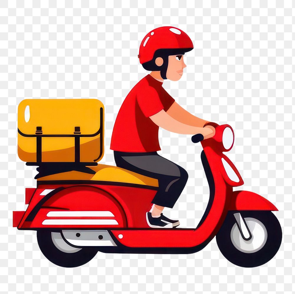PNG  Delivery motorcycle delivering vehicle. AI generated Image by rawpixel.