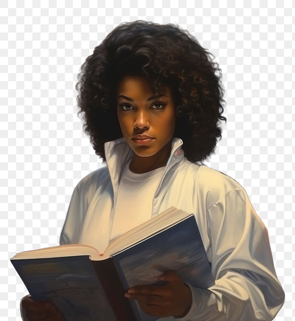 PNG Black Girl holding a big white mocksup sign adult book architecture. AI generated Image by rawpixel.