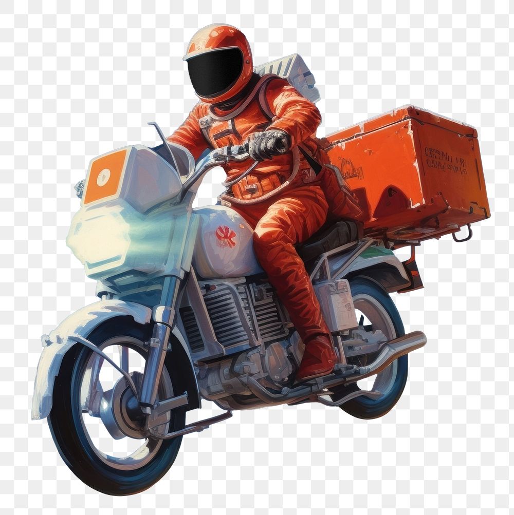 PNG Delivery service motorcycle vehicle helmet. AI generated Image by rawpixel.