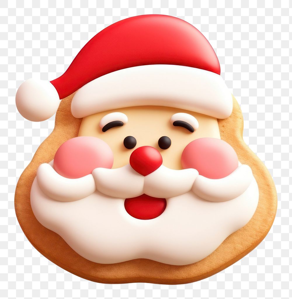 PNG  Santa claus cookie christmas dessert snowman