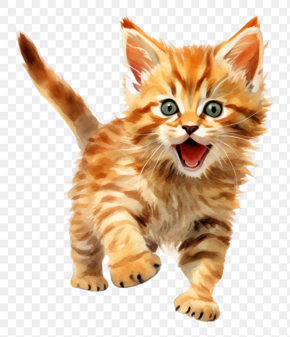 PNG  Playful kitten mammal animal pet. AI generated Image by rawpixel.