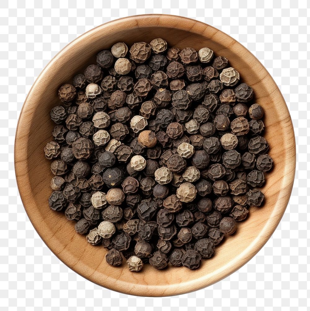 PNG  Black pepper in white bowl vegetable plant food. AI generated Image by rawpixel.