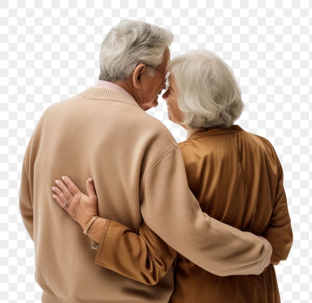 PNG Hugging affectionate togetherness retirement. AI generated Image by rawpixel.