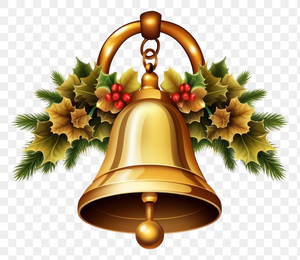 PNG Christmas wreath bell gold illuminated. AI generated Image by rawpixel.