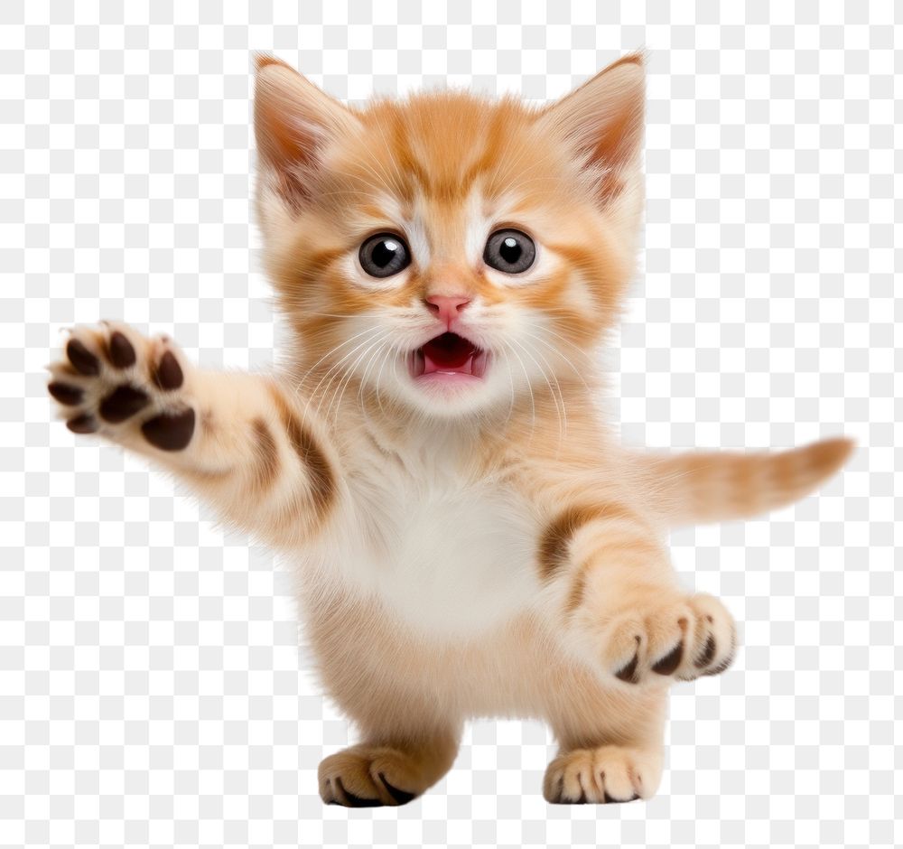 PNG  Playful little kitten mammal animal pet. AI generated Image by rawpixel.