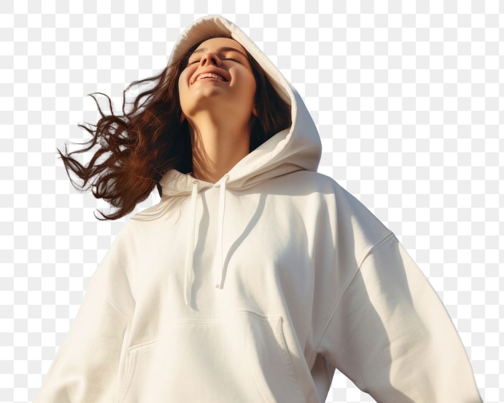 PNG Sweatshirt outdoors flower hoodie. AI generated Image by rawpixel.