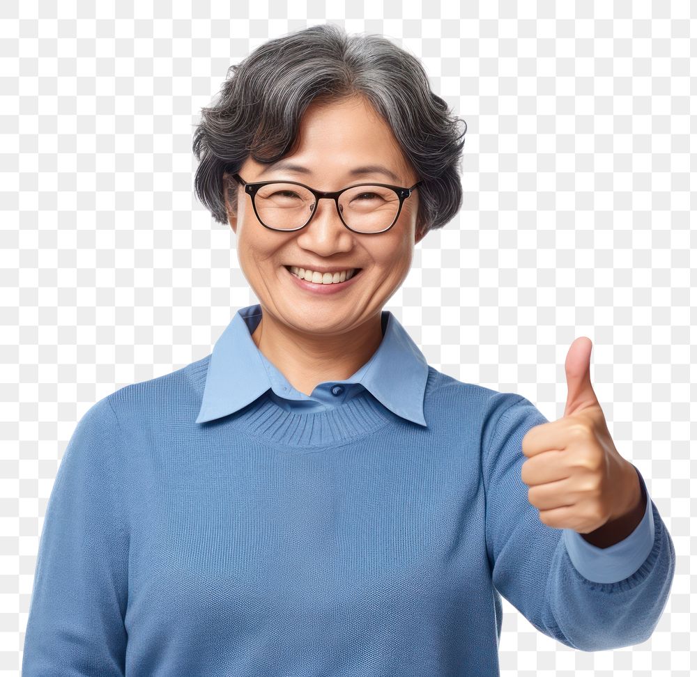 PNG Female smiling glasses finger. AI generated Image by rawpixel.