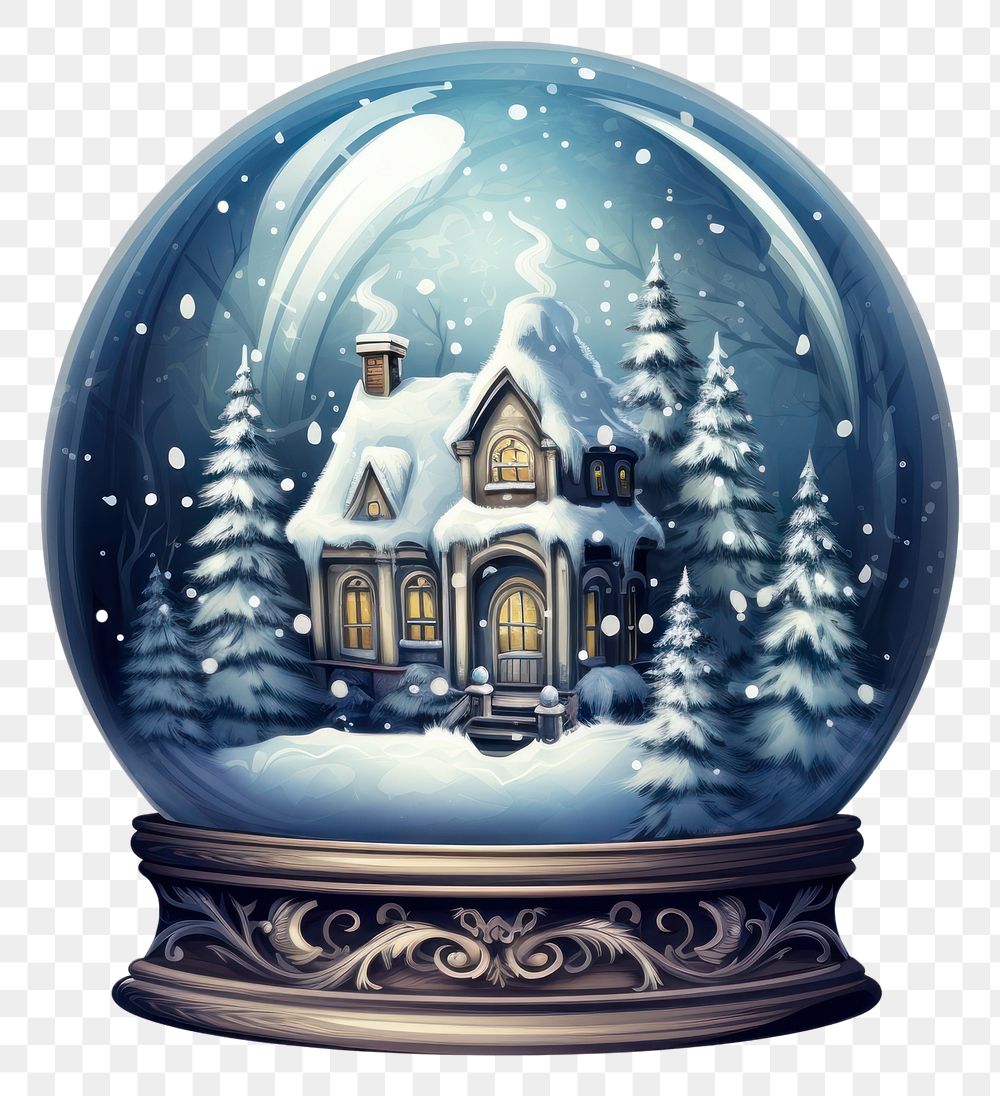 PNG Snow globe christmas architecture illuminated. AI generated Image by rawpixel.