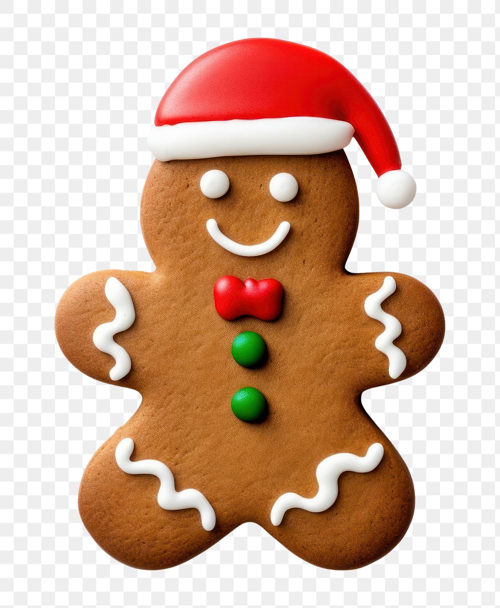 PNG Gingerbread man snowman cookie food