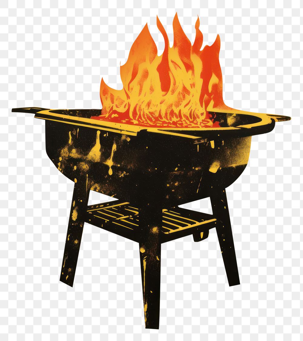 PNG BBQ bonfire yellow bbq