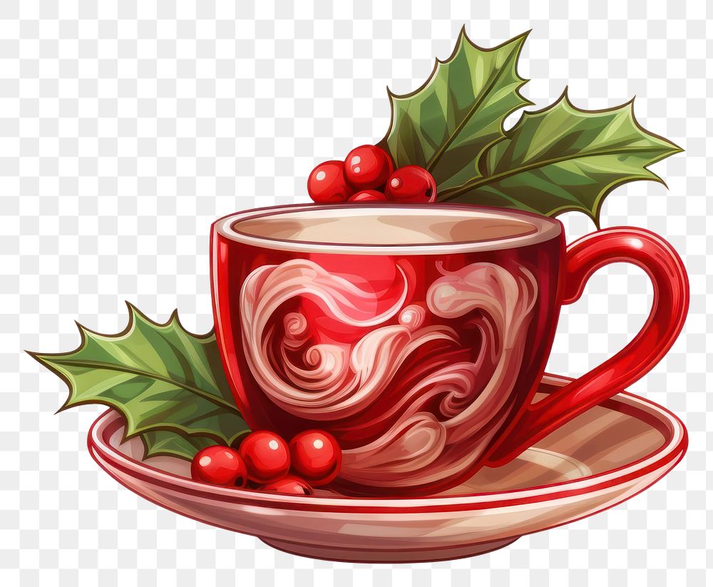 PNG Christmas style cup saucer drink mug. AI generated Image by rawpixel.