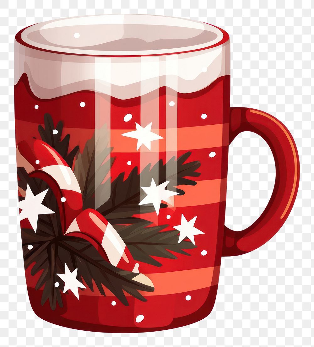 PNG Red christmas cup coffee glass drink. AI generated Image by rawpixel.