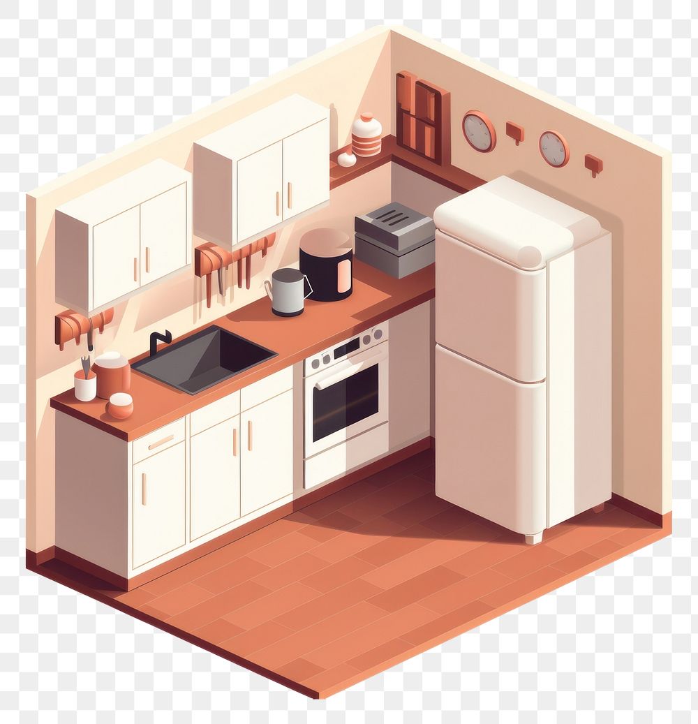 PNG Blank kitchen isolated appliance oven refrigerator. AI generated Image by rawpixel.