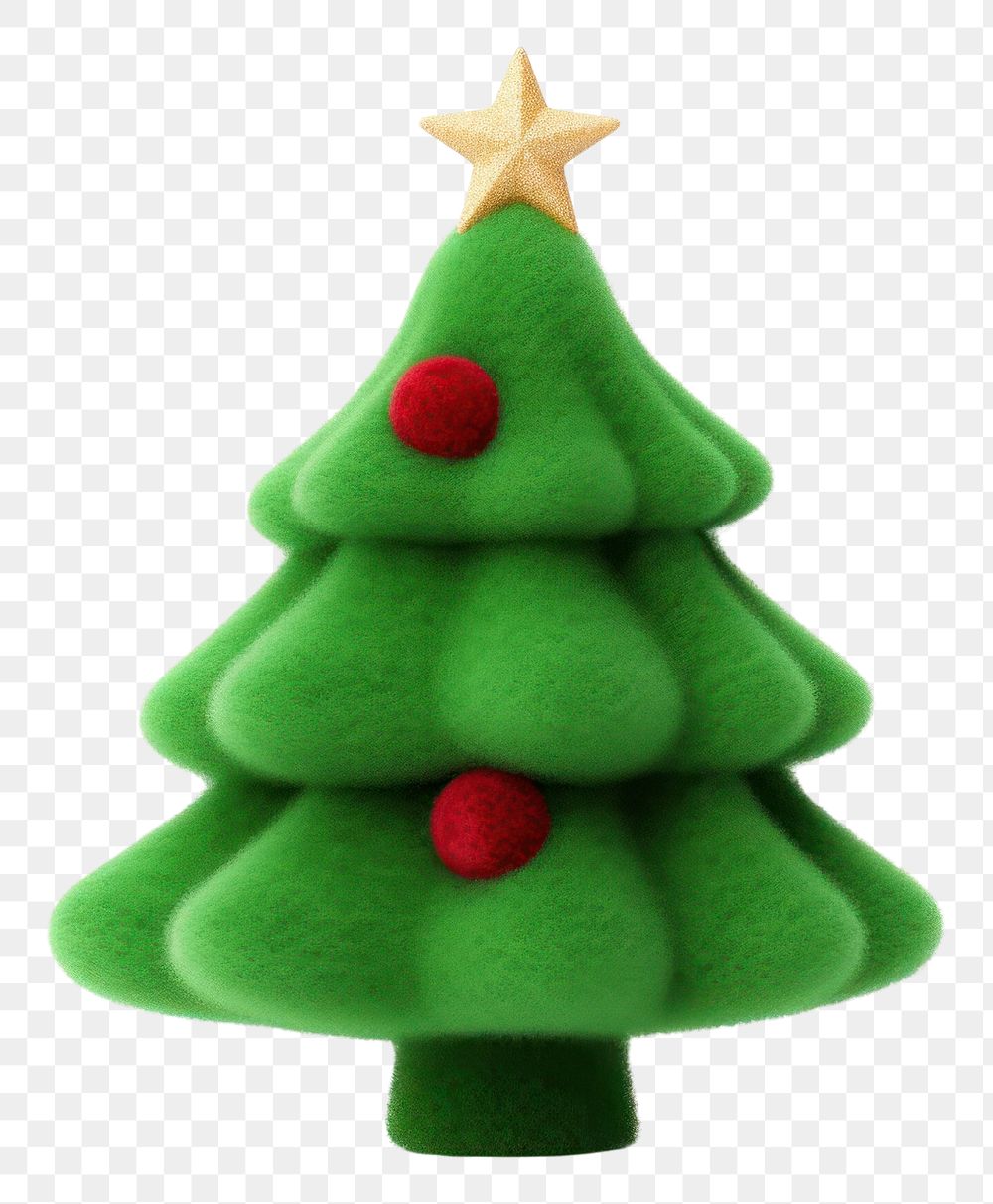 PNG  Christmas green tree white background