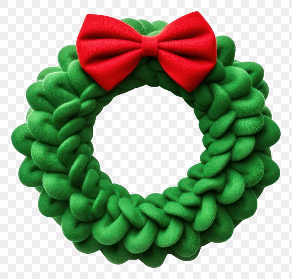 PNG  Christmas green wreath christmas jewelry ribbon. 