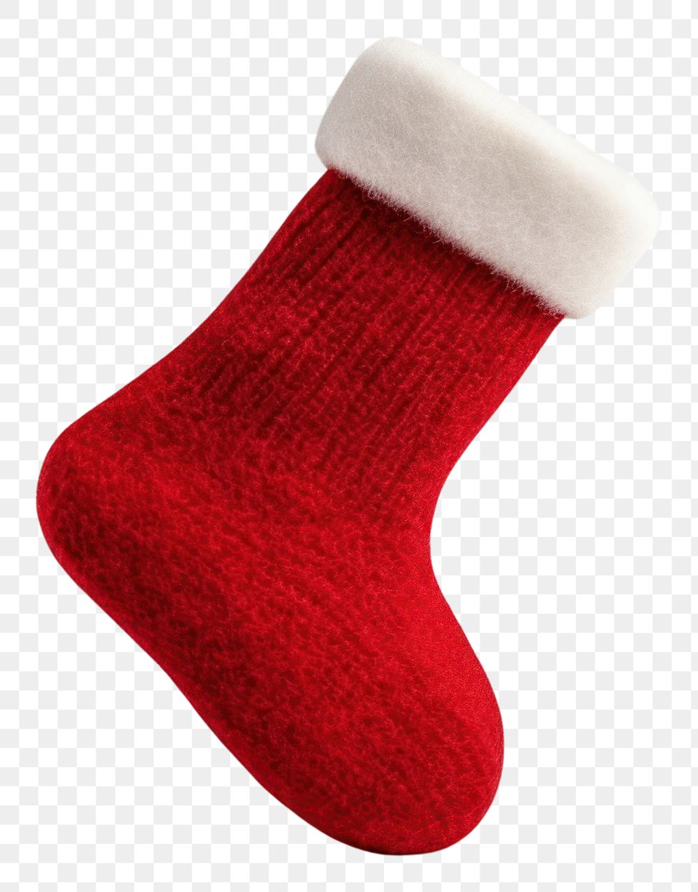 PNG  Christmas santa sock christmas wool gift. 