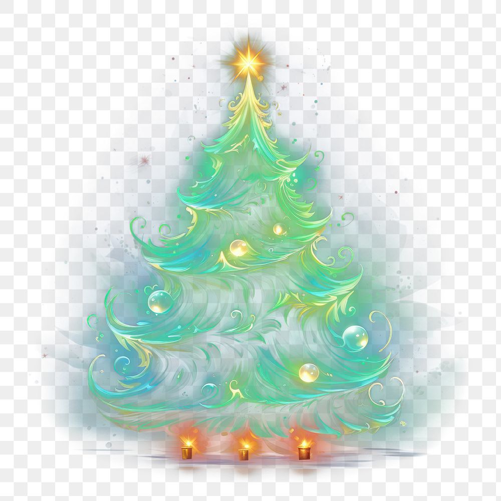 PNG Glowy christmas tree night illuminated celebration. AI generated Image by rawpixel.