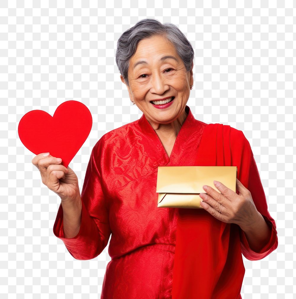 PNG Red envelope portrait holding adult. AI generated Image by rawpixel.