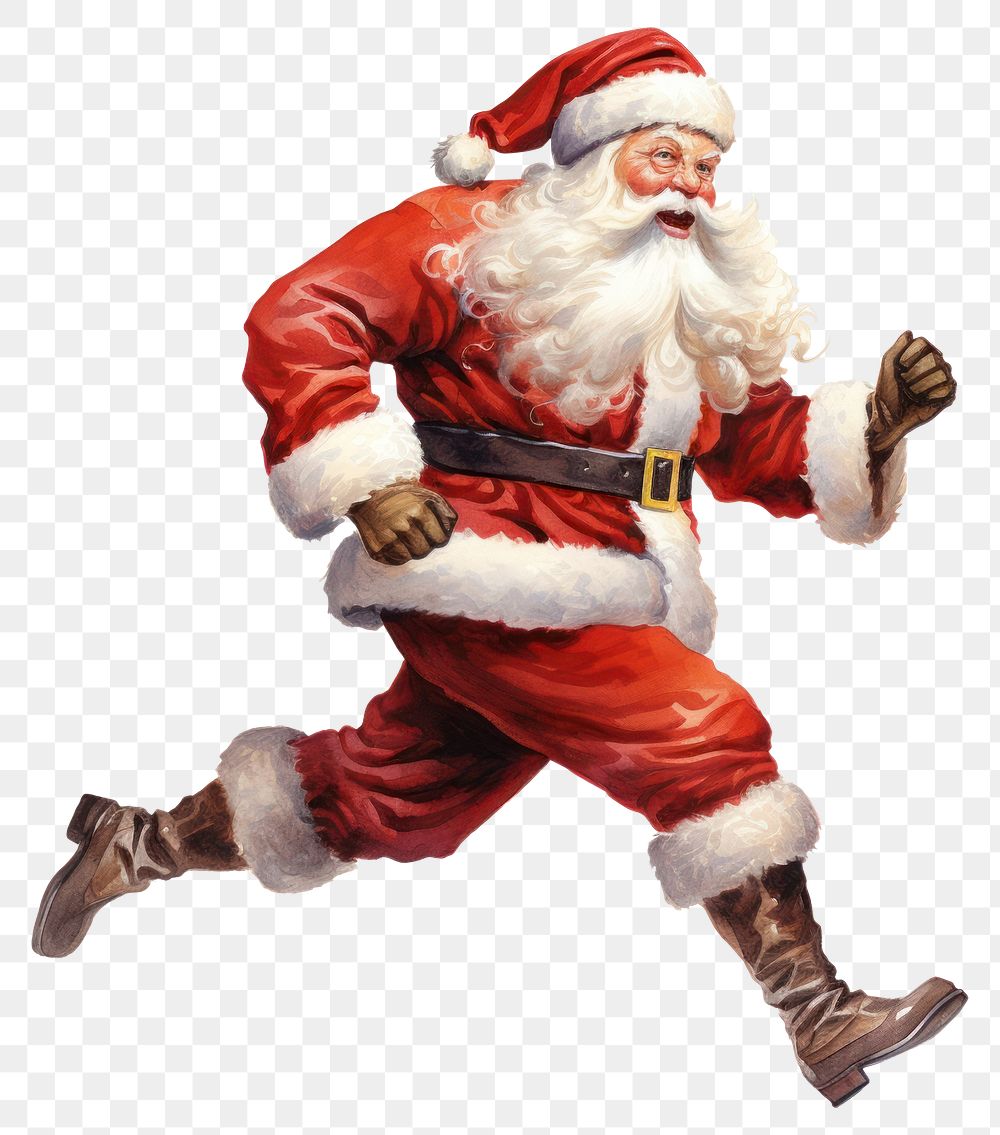 PNG  Running santa claus christmas footwear adult
