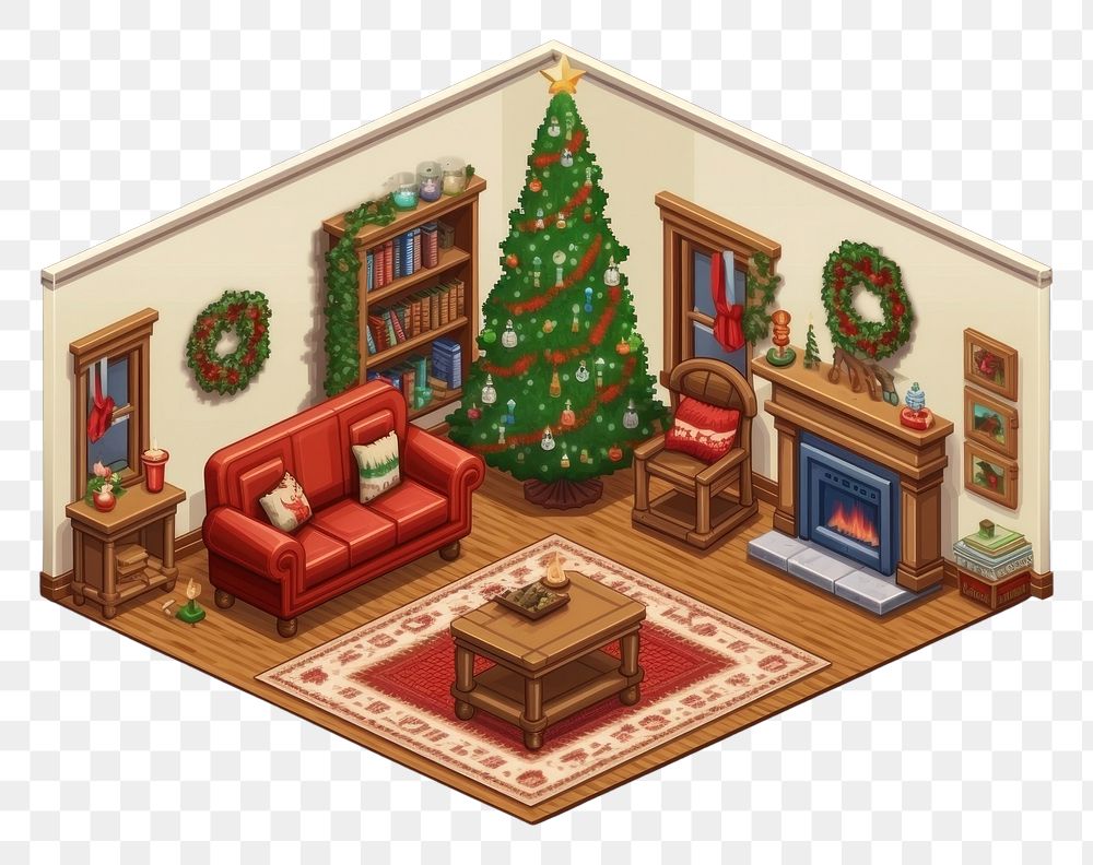 PNG Simple christmas living room furniture chair rug. AI generated Image by rawpixel.