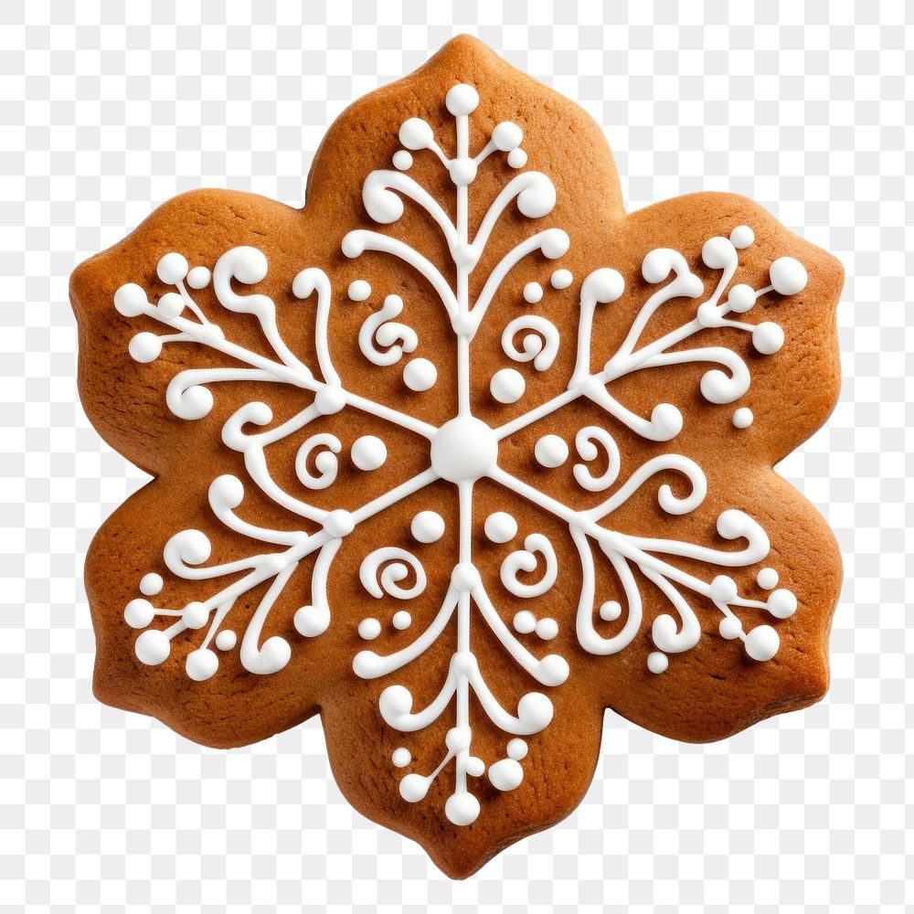 PNG Gingerbread cookie christmas dessert icing. AI generated Image by rawpixel.
