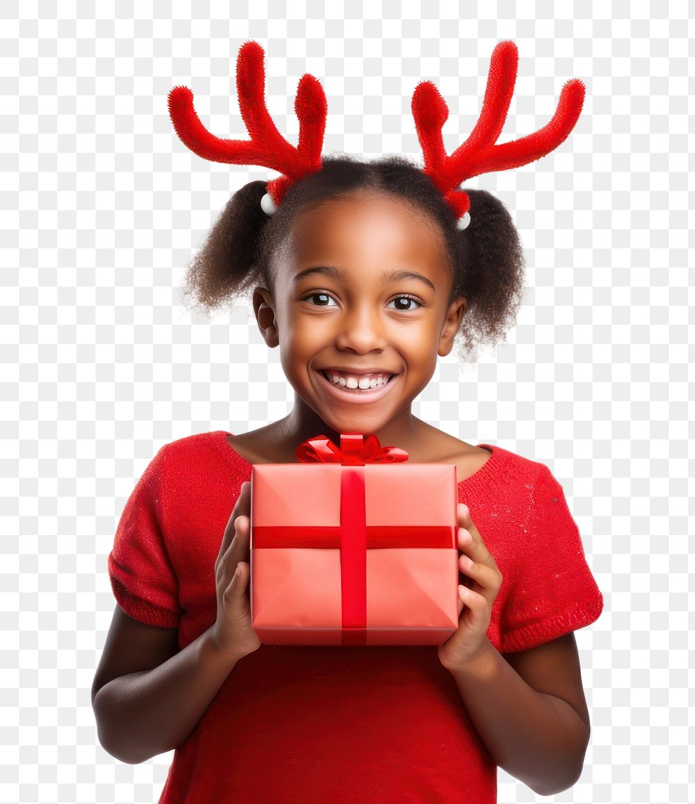 PNG Little african american girl christmas holiday child. AI generated Image by rawpixel.