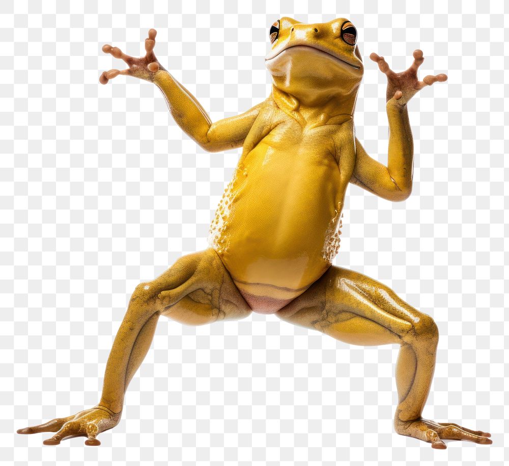PNG Happy smiling frog dancing amphibian wildlife animal. AI generated Image by rawpixel.