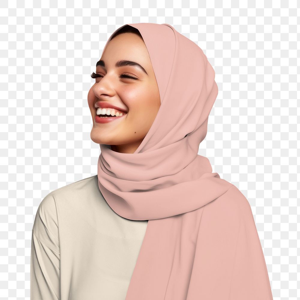 Women's hijab png, fashion apparel, transparent background