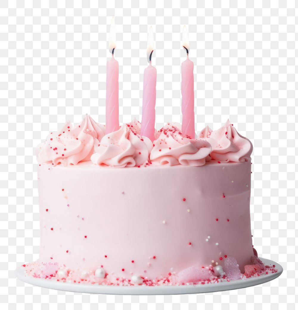 PNG Pink birthday cake dessert food anniversary. AI generated Image by rawpixel.