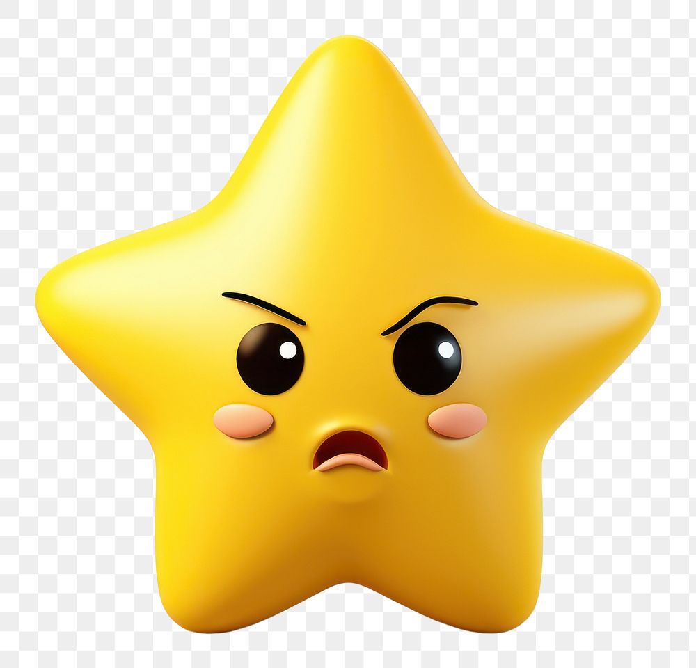 PNG  Sad star emoji symbol white background anthropomorphic. AI generated Image by rawpixel.