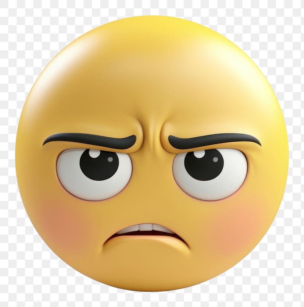 PNG  Sad emoji face toy white background
