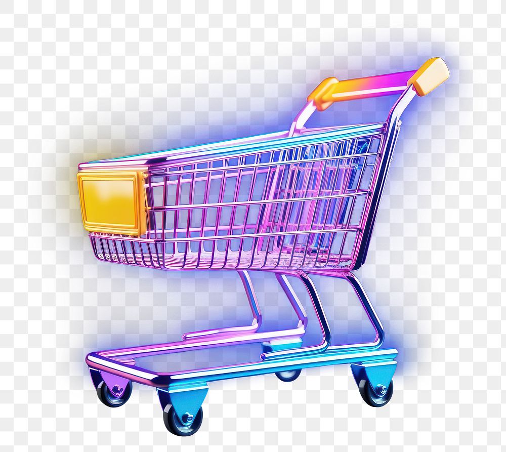 PNG  Shopping cart consumerism illuminated supermarket. AI generated Image by rawpixel.