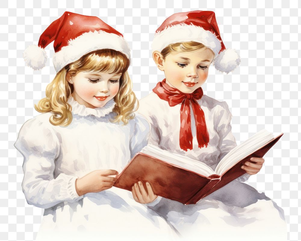 PNG  Children reading books christmas child baby
