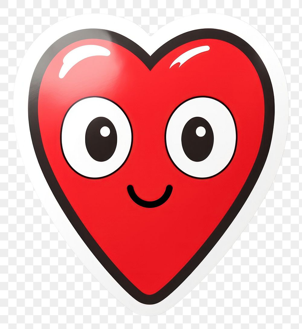 PNG Heart sticker emoticon cartoon. AI generated Image by rawpixel.