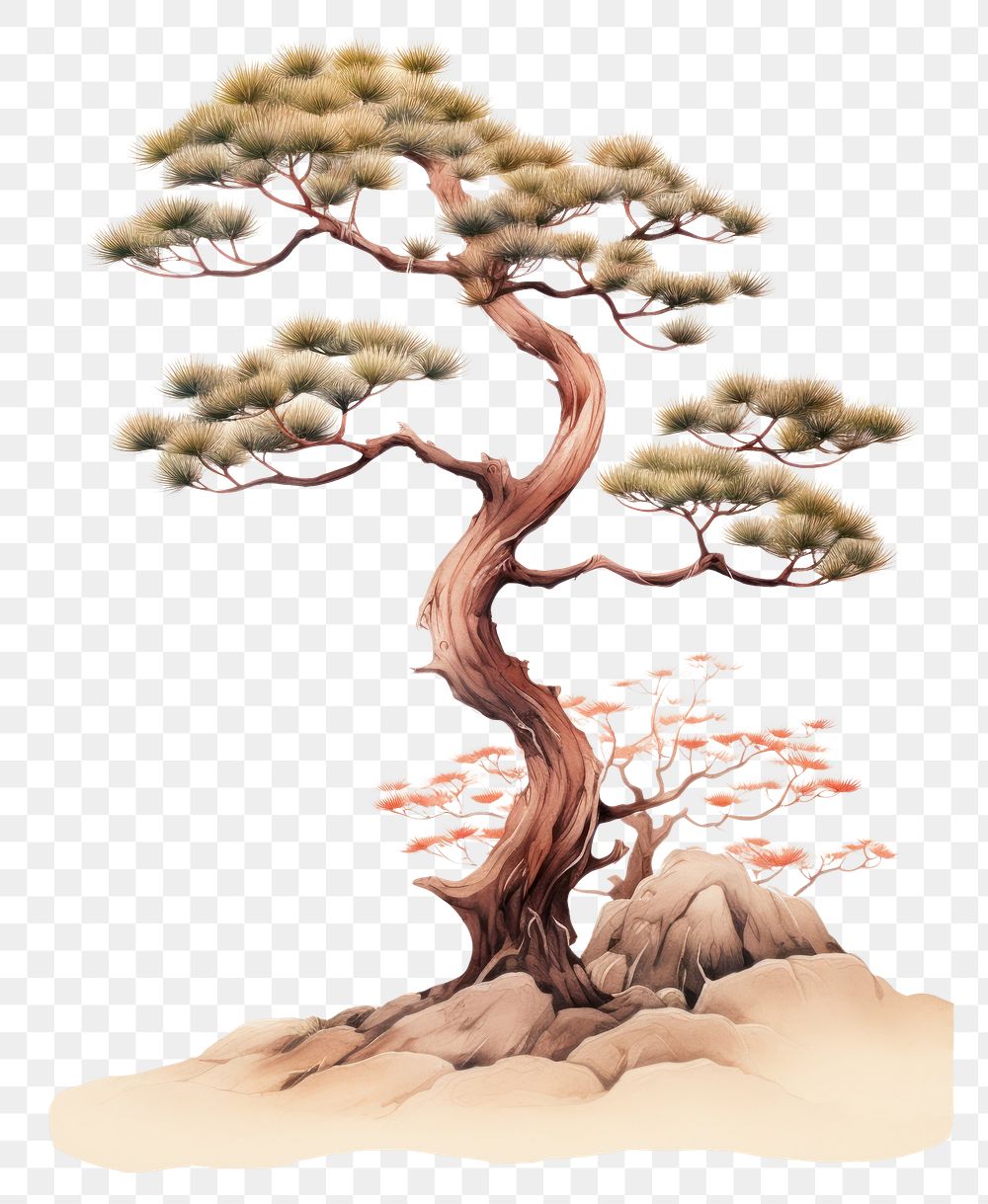 PNG Chinese pine tree drawing sketch plant. AI generated Image by rawpixel.