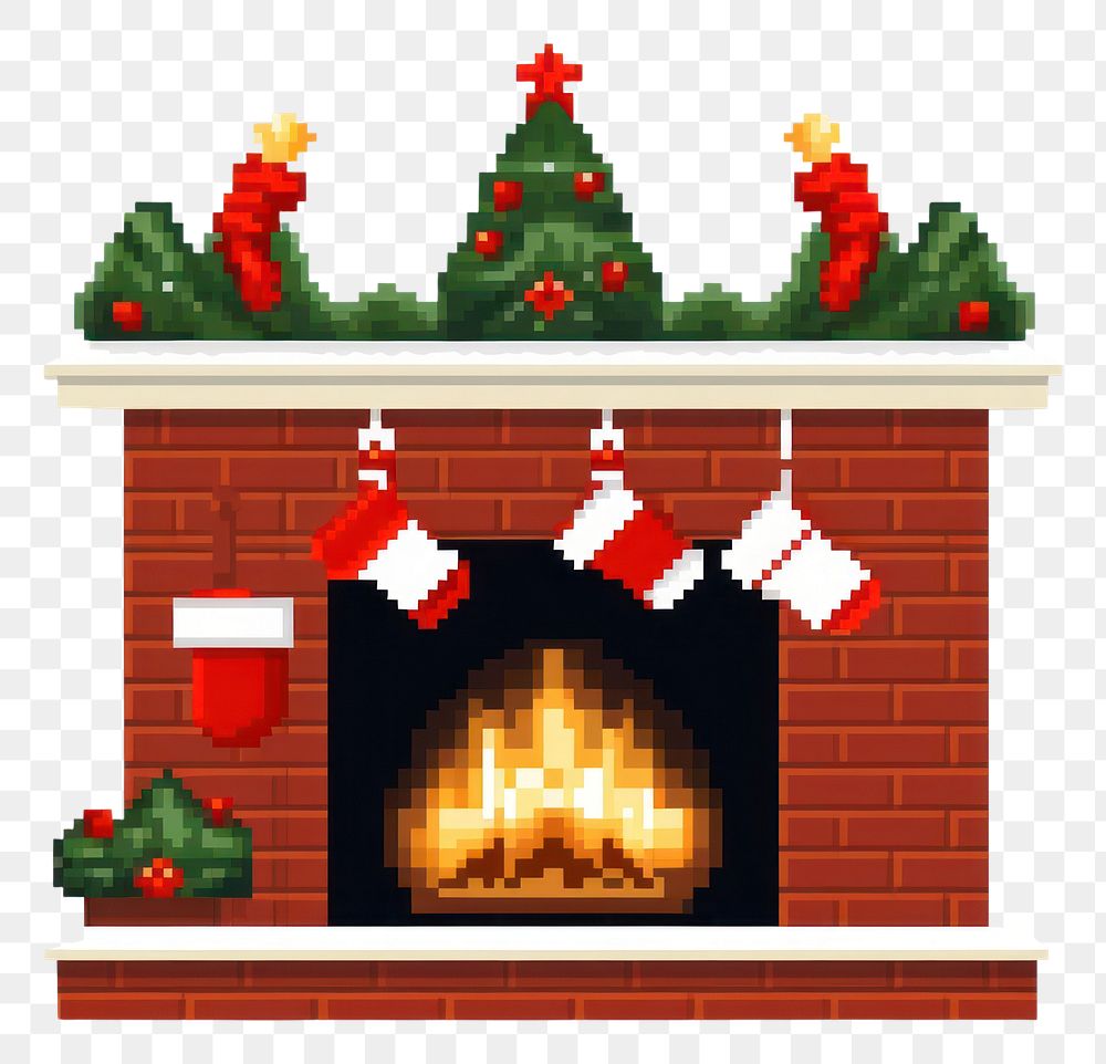 PNG  Christmas fireplace christmas hearth illuminated. AI generated Image by rawpixel.